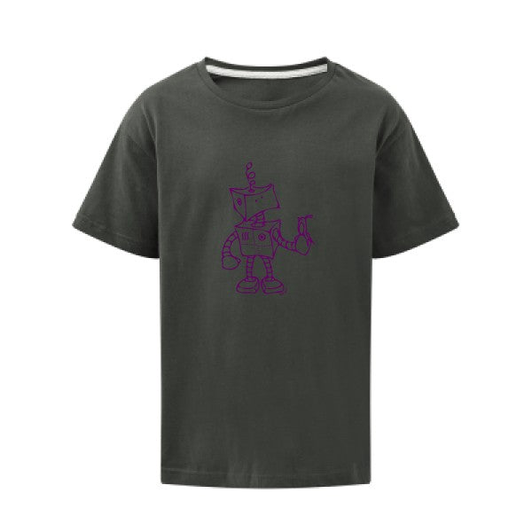 Robot & Bird Flex Violet SG - Kids T-shirt enfant Charcoal Taille 152 (11-12/2XL)