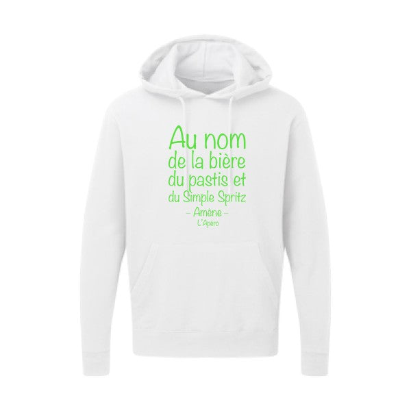 prière de l'apéro Vert fluo |Sweat capuche imprimé homme