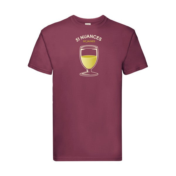 51 nuances de jaunes Fruit of the loom 205 g/m² T-shirt/ bordeaux