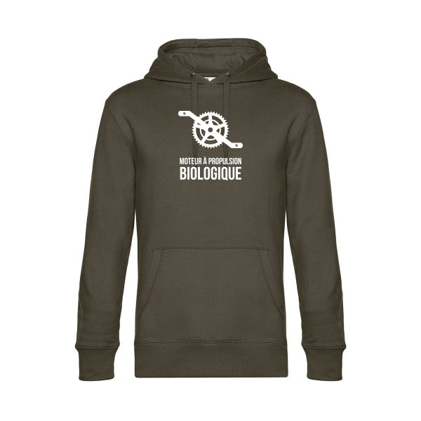 Cyclisme-&-ecologie sweat shirt original Khaki flex Blanc impression Face