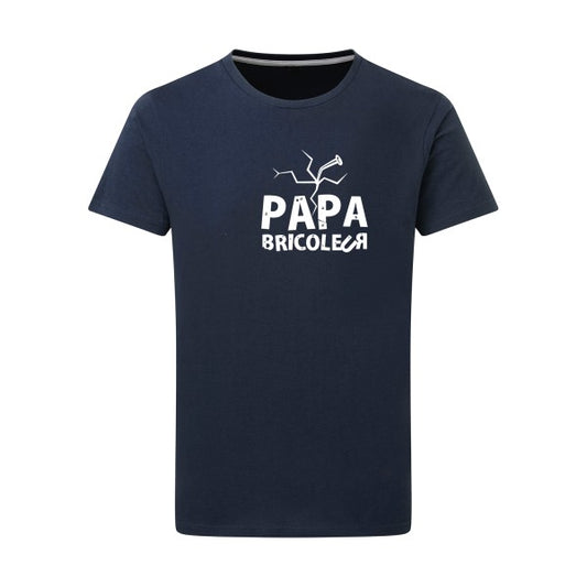 Papa bricoleur - Flex Blanc Tshirt original Denim  XL