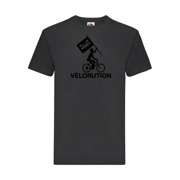 T-shirt|Vélorution |flex Noir| Fruit of the loom 205 g 