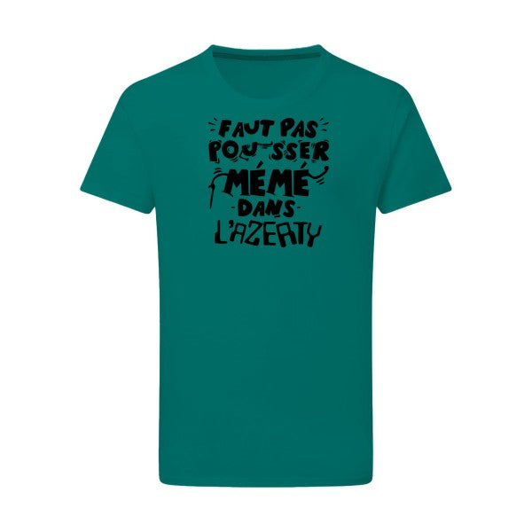 Faut pas pousser mémé dans l'AZERTY noir -Flex noir sur T-shirt SG  Emerald Green  2XL