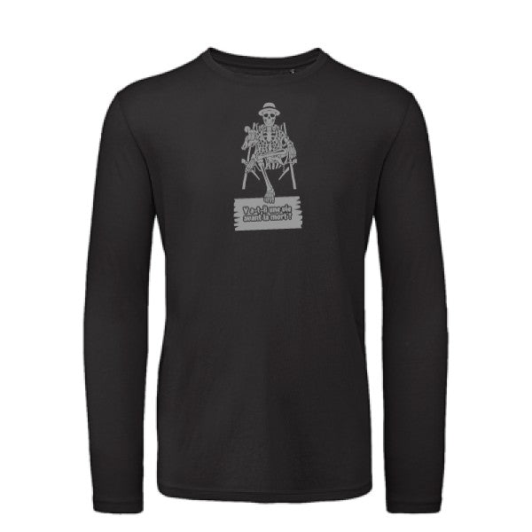 Y a-t-il une vie avant la mort ? Gris |T shirt bio homme rigolo manches longues