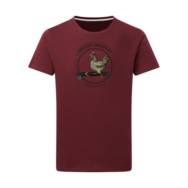 T-shirt homme Chicken Longboard - T-shirt original pour les amateurs de longboard Burgundy 2XL