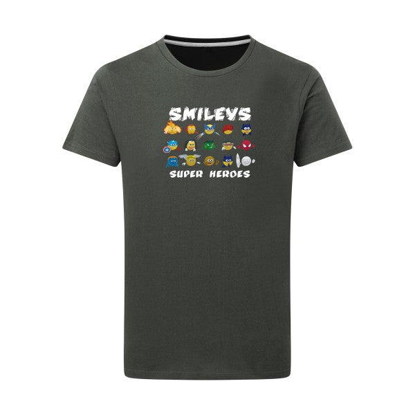 T-shirt homme Super Smileys - T-shirt rigolo avec des smileys expressifs Charcoal 5XL