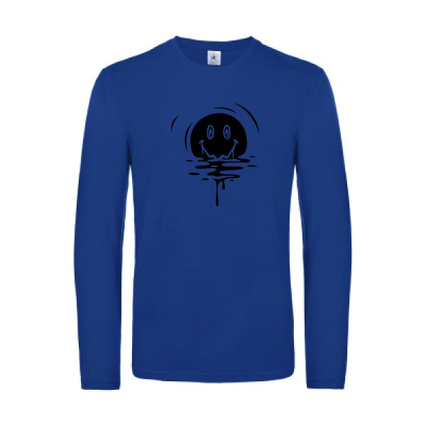 sun smile - t shirt- manches- longues- original- humour- Royal Blue impression Face