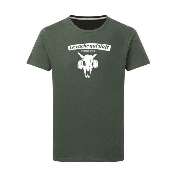 vache qui riait Blanc -Flex Blanc sur T-shirt SG  Thyme  2XL