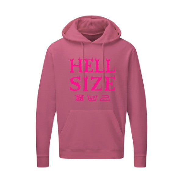 HELL SIZE |Sweat capuche imprimé|Rose Fluo