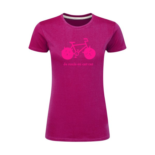 cat-cat bike | Rose Fluo |T shirt original femme|SG