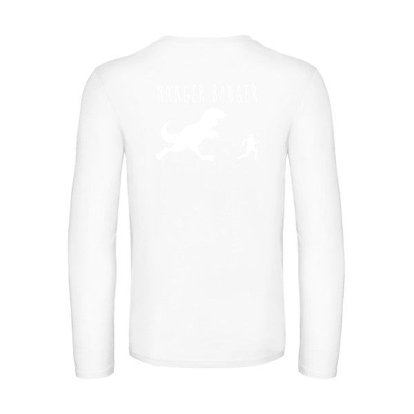 manger bouger - t shirt- manches- longues- original- humour- White impression Dos