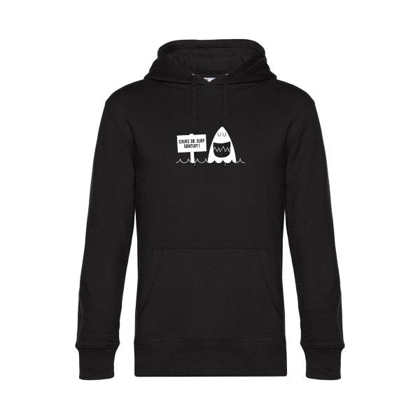 Cours-de-surf sweat shirt original Black flex Blanc impression Face