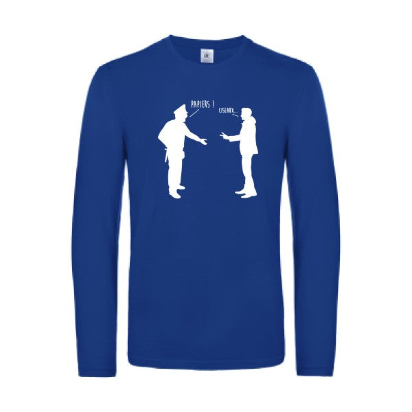 chifoumi - t shirt- manches- longues- original- humour- Royal Blue impression Face