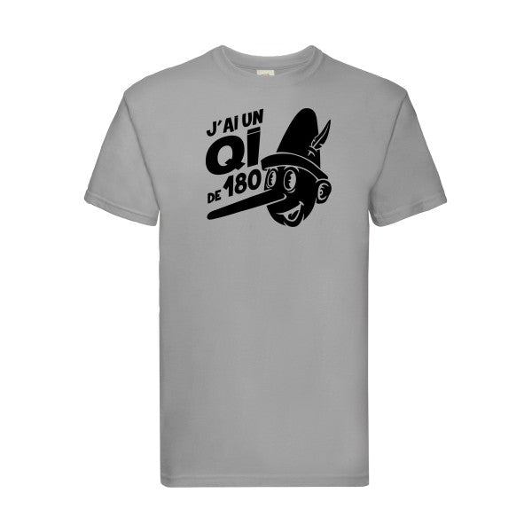 T-shirt|Quotient intellectuel |Noir  |Fruit of the loom 205  G