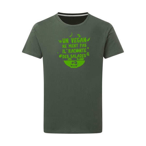 Un vegan ne ment pas vert pomme -Flex vert pomme sur T-shirt SG  Thyme  2XL