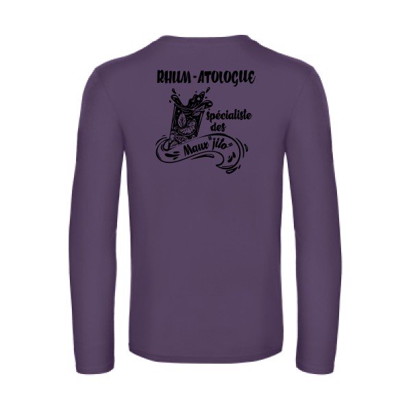rhum atologue - t shirt- manches- longues- original- humour- Urban Purple impression Dos