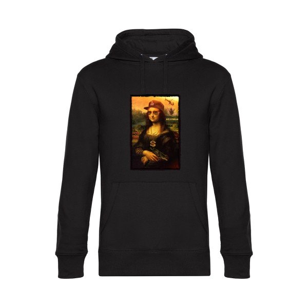 La-Joconde- Sweat à capuche original Black - RueDuTeeshirt
