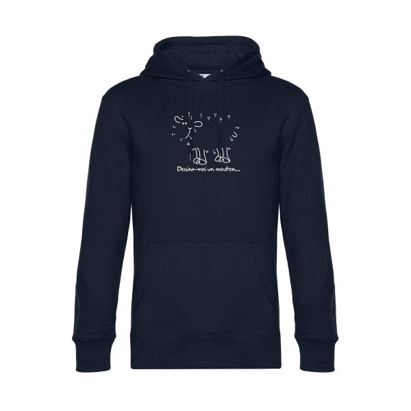 Dessine-moi-un-mouton sweat shirt original Navy Blue flex Blanc impression Face