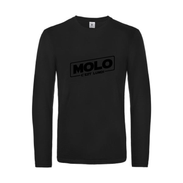 molo c est lundi - t shirt- manches- longues- original- humour- Black impression Face