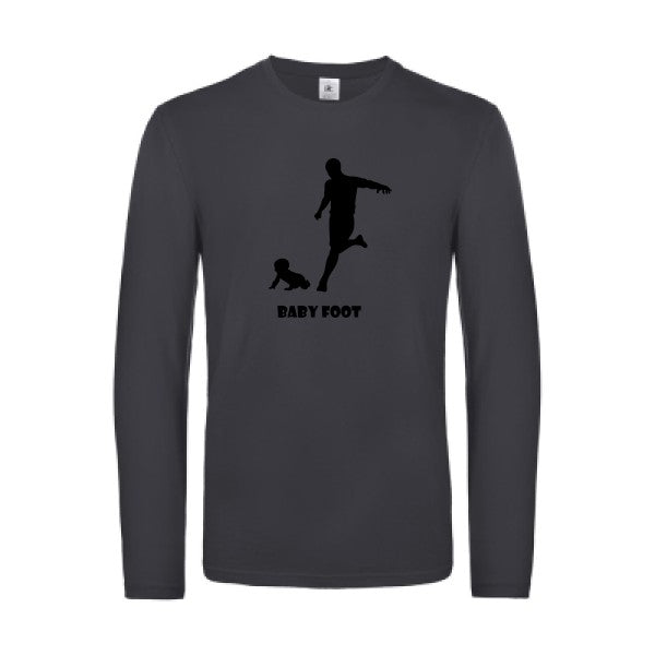 baby foot - t shirt- manches- longues- original- humour- Dark Grey impression Face