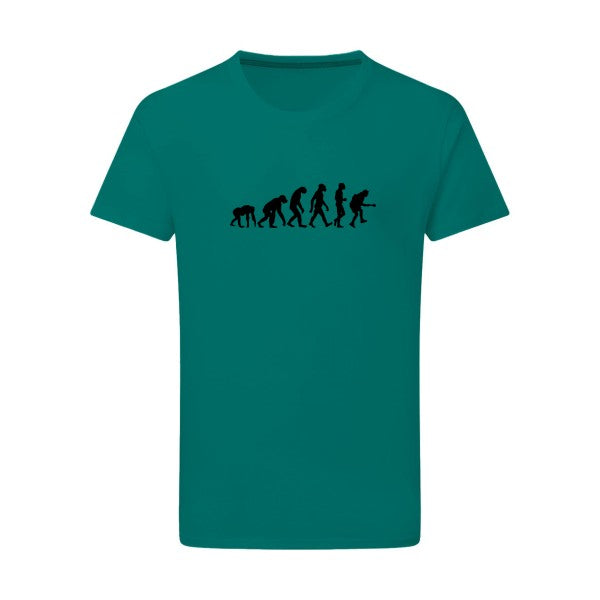 Rock Evolution noir -Flex noir sur T-shirt SG  Emerald Green  2XL