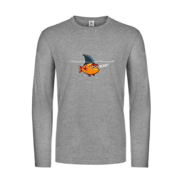 bouh!-t-shirt-manches-longues-original-humour -Sport Grey