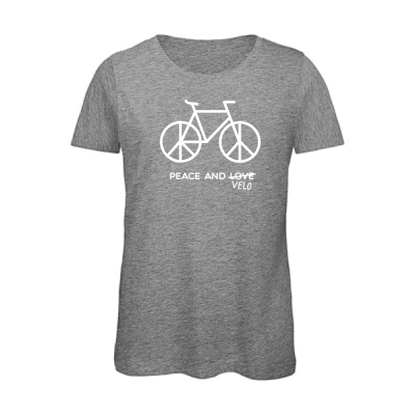 T shirt humour bio femme   femme bio|Peace and vÃ©lo Blanc 