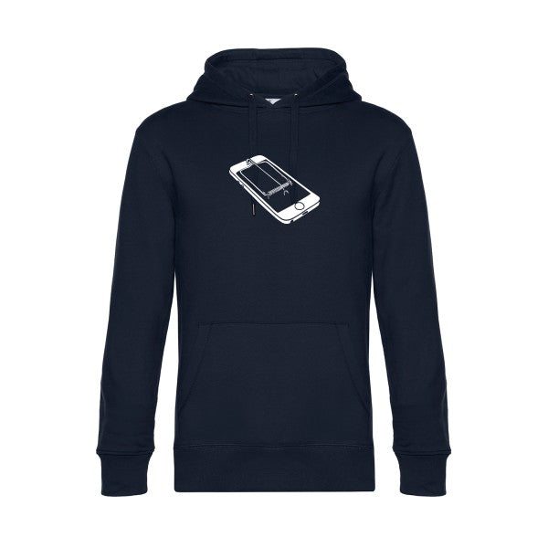 Piege sweat shirt original Navy Blue flex Blanc impression Face