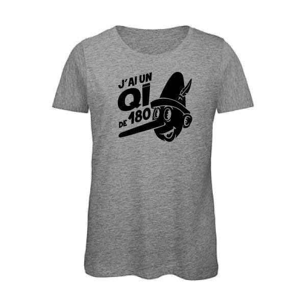 T shirt humour bio femme   femme bio|Quotient intellectuel Noir 