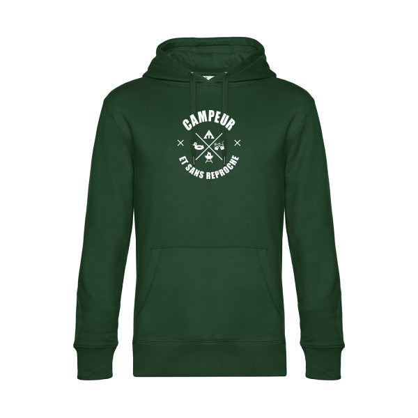 CAMPEUR... sweat shirt original Bottle Green flex Blanc impression Face