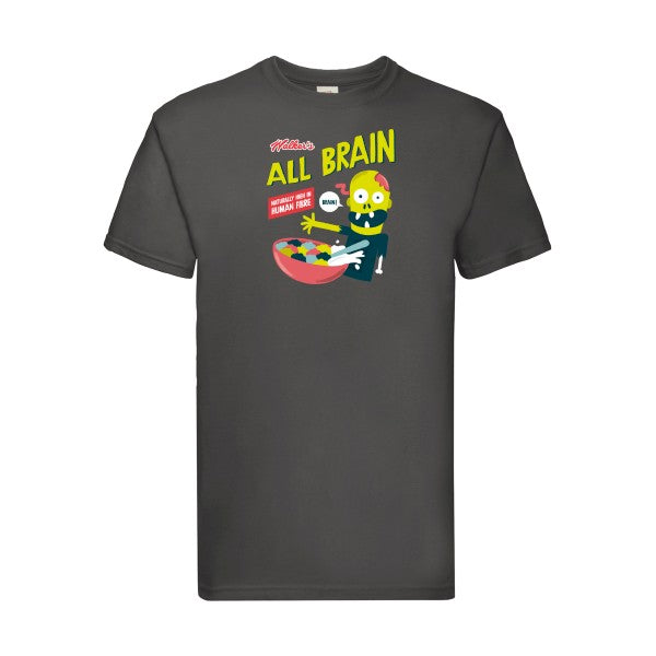 All brain Fruit of the loom 205 g/m² T-shirt/ light graphite