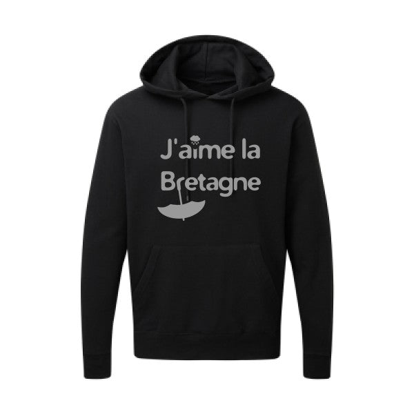 J'aime la Bretagne |Sweat  capuche humoristique Gris 