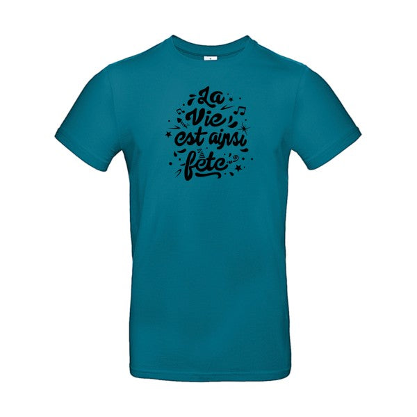 La vie est ainsi fête Flex noir |E190 T-shirt|Diva Blue||2XL