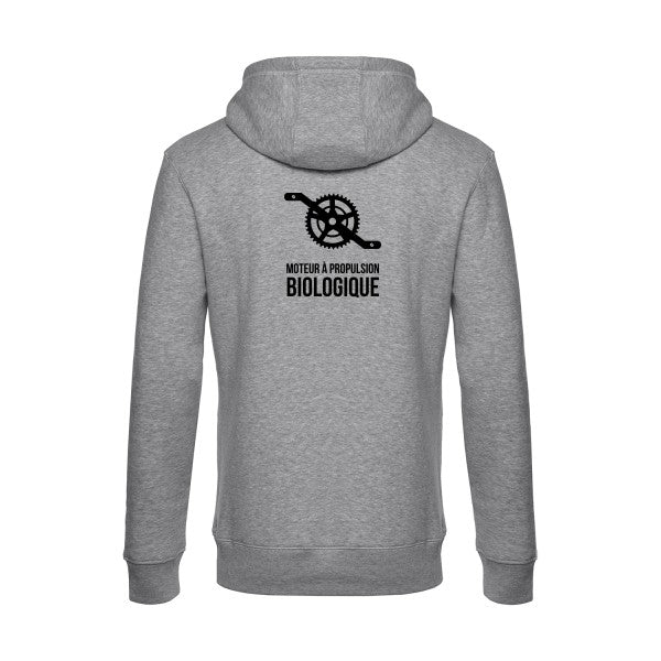 Cyclisme-&-ecologie sweat shirt original Heather Grey flex Noir impression Dos