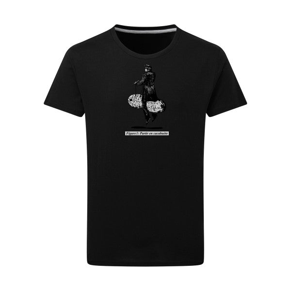 T-shirt homme Partir en cacahuète - T-shirt humoristique et absurde Dark Black 2XL