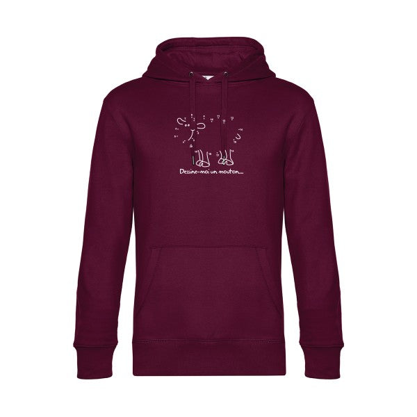 Dessine-moi-un-mouton sweat shirt original Burgundy flex Blanc impression Face