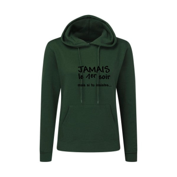 JAMAIS... Noir |Sweat original à capuche Femme