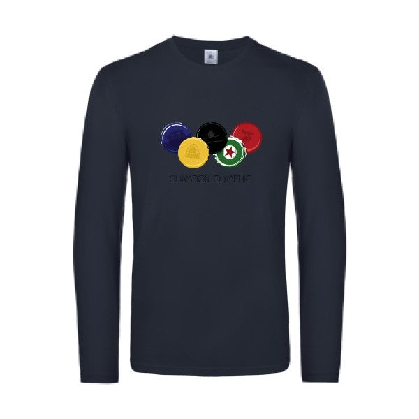 champion-olymp-hic-t-shirt-manches-longues-original-humour -Navy