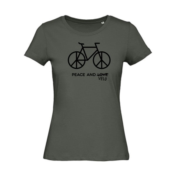 T shirt humour bio femme   femme bio|Peace and vÃ©lo Noir 