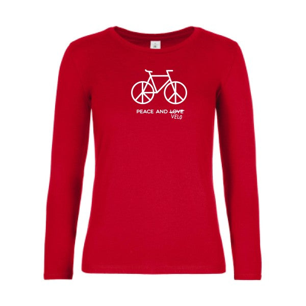 t-shirt lsl femme Peace-and-velo Red flex blanc