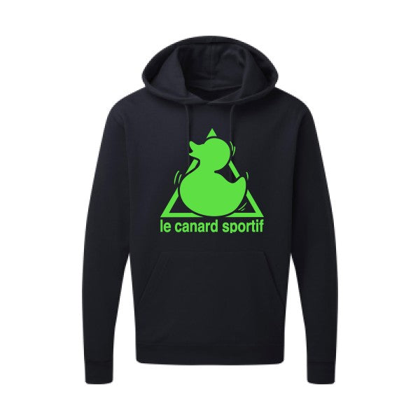 Canard Sportif Vert fluo |Sweat capuche imprimé homme