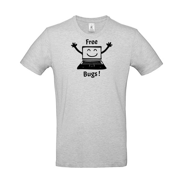 FREE BUGS ! flex noir B&C - E190 T-shirt|Ash||2XL