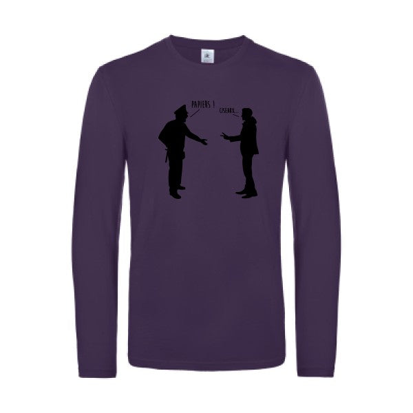 chifoumi - t shirt- manches- longues- original- humour- Urban Purple impression Face