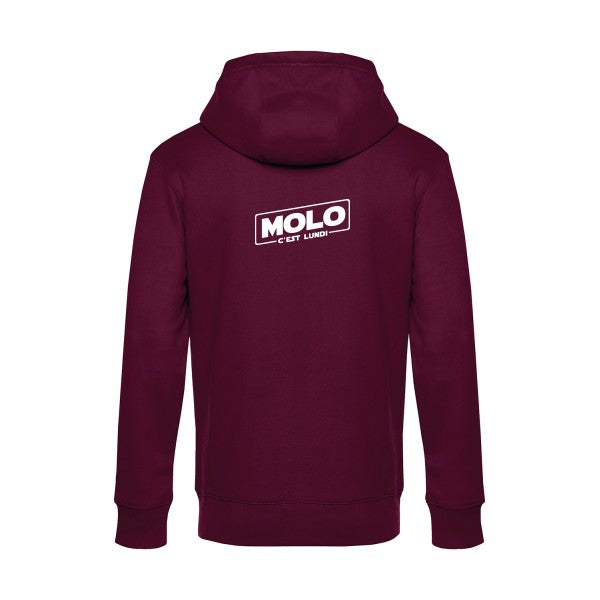 Molo-c-est-lundi sweat shirt original Burgundy flex Blanc impression Dos