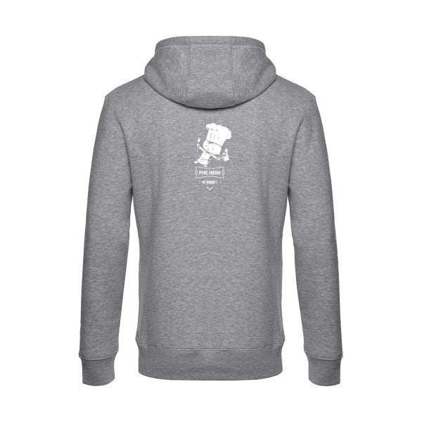 petit-cuistot sweat shirt original Heather Grey flex Blanc impression Dos