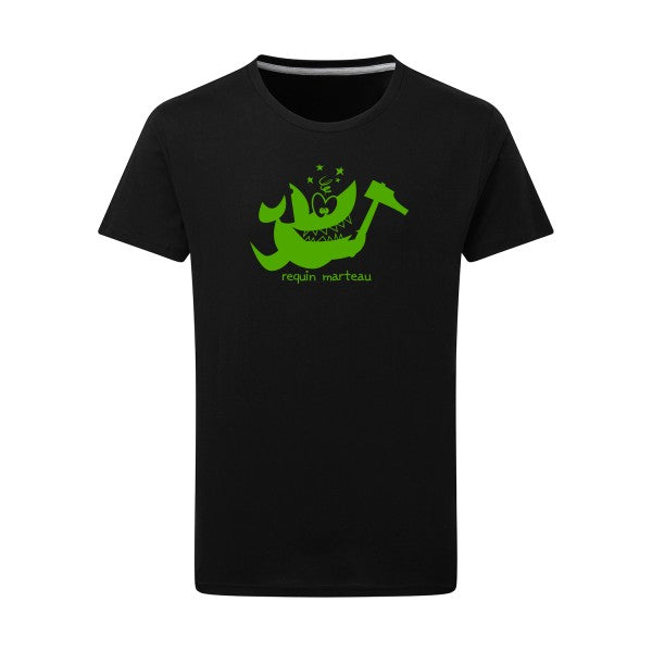 Requin marteau vert pomme -Flex vert pomme sur T-shirt SG  Dark Black  4XL