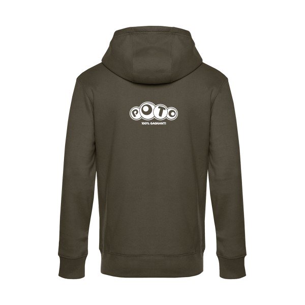 Poto sweat shirt original Khaki flex Blanc impression Dos