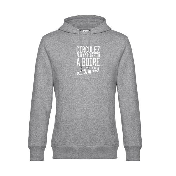 Circulez-il-n-y-a-plus-rien-a-boire sweat shirt original Heather Grey flex Blanc impression Face