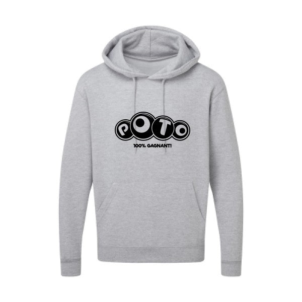 Poto Noir |Sweat capuche imprimé homme