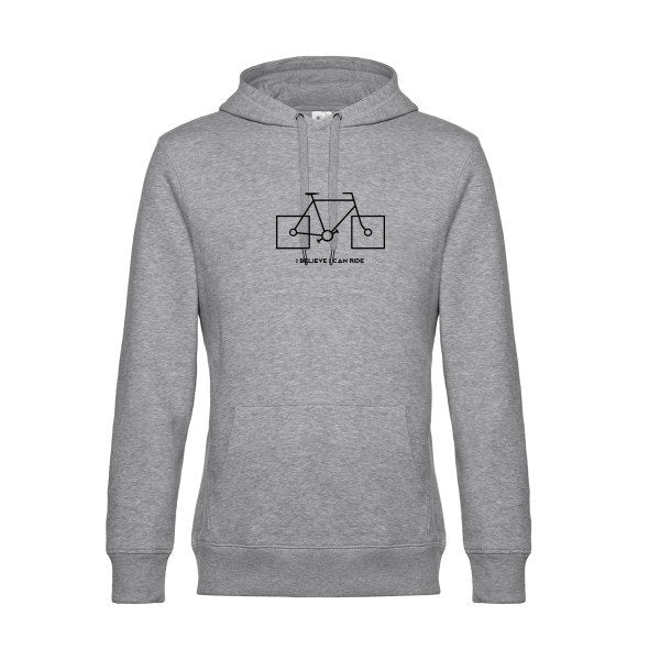 I-believe-I-can-ride sweat shirt original Heather Grey flex Noir impression Face